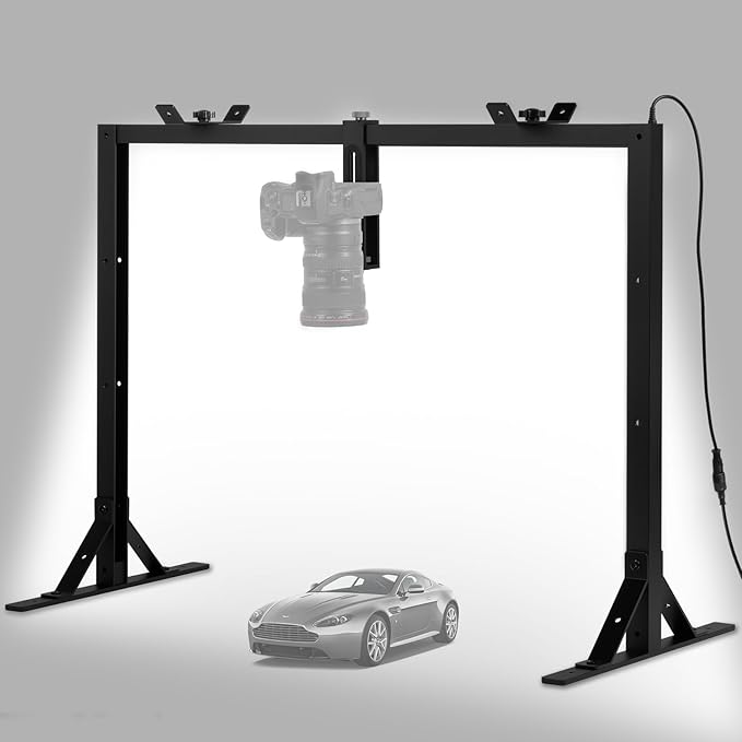 Overhead Camera Mount with Light LED 5600K Continuous -Top-Down Shooting Desk by Gltire