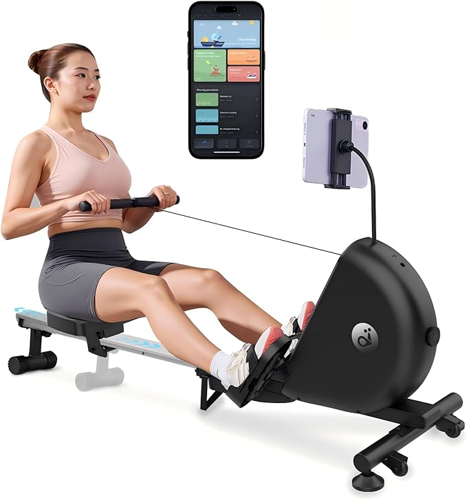 Rowing Machine for Home, Foldable Magnetic Rower by Snailcle