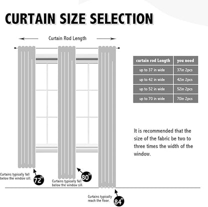 Anytime 100% Blackout Curtain 2 Panels Set, Thermal Insulated Window Drapes - Image 2