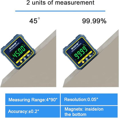 SHAHE Digital Angle Gauge Magnetic Protractor Inclinometer Level Angle Finder - Image 3