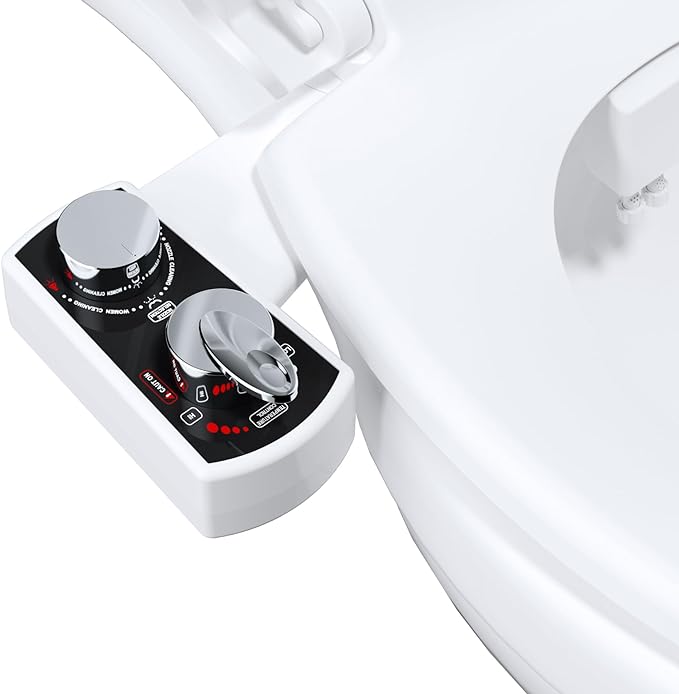 Hibbent Bidet Attachment for Toilet, Hot and Cold Water Spray Non-Electric Dual by Hibbent