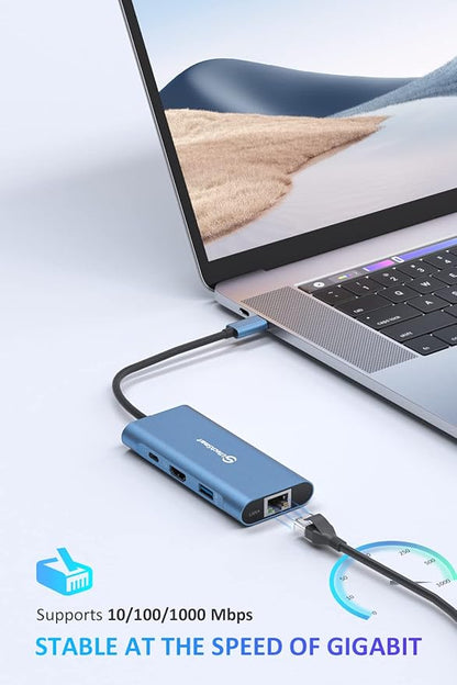 UtechSmart USB C Hub, Ethernet Multiport Adapter 6 in 1 USB C to HDMI Dock - Image 6