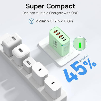 2Pack USB C Fast Charger Block, Total 60W 5-Port USB C Wall Charger 30W Type C - Image 7