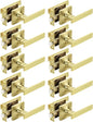 Mengico 10 Pack Passage Door Levers Gold Finish, No-Locking Keyless Square Door by Mengico