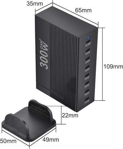 OHLOPL 300W 8-Port GaN PD3.1 Desktop Charging Station | Intelligent Power - Image 2