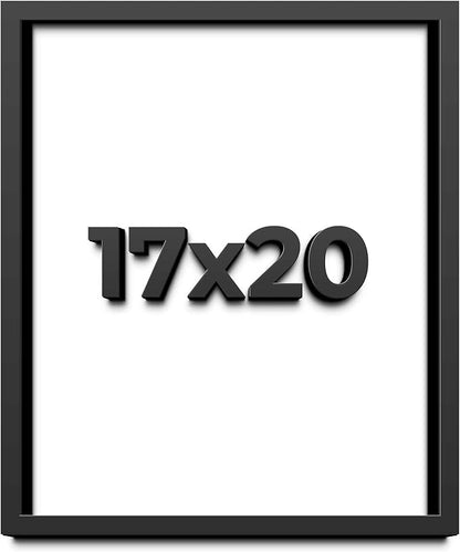 17x20 Shadow Box Frame Black | 1 Inch Deep Solid Wood Shadowbox Display Frame | by CustomPictureFrames