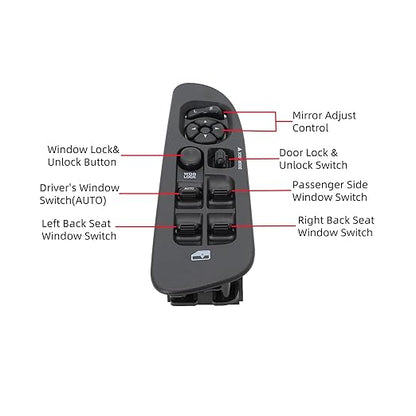 Power Window Switch Fits for 2002-2010 Dodge Ram 1500 2500 3500, 2001-2004 - Image 2