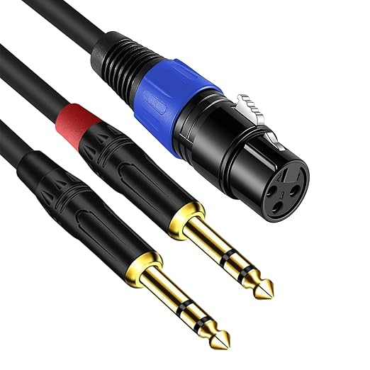 2Pack 6.35mm Dual TRS to XLR Female Cable - Image 2