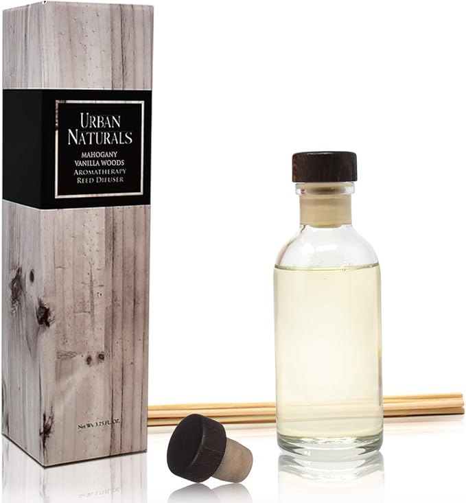 Urban Naturals Mahogany Vanilla Woods Reed Diffuser Set – Made - Image 2