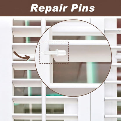 Maitys 40 Pcs Plantation Shutter Repair Pins Spring Loaded White,Long | lantation Shutter Fasteners Spring Loaded Replacement Repair Pins for Windows, Cabinet, Movable Blade, Blind Slats, White