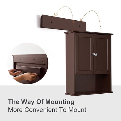 Bathroom Wall Cabinet Expresso Over Toilet Storage - Image 6