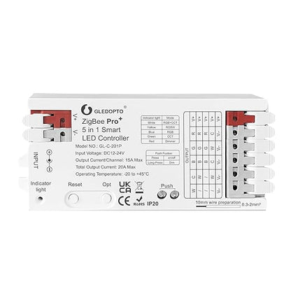 GLEDOPTO ZigBee3.0 Pro+ 5 in 1 LED Controller 20A Max by GledoptoSmartHome