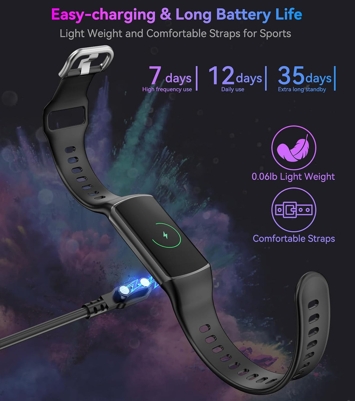 fitness tracker with heart rate blood oxygen blood, close-up detail
