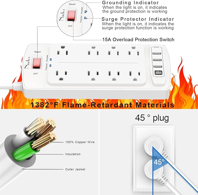 Surge Protector Power Strip - Image 6