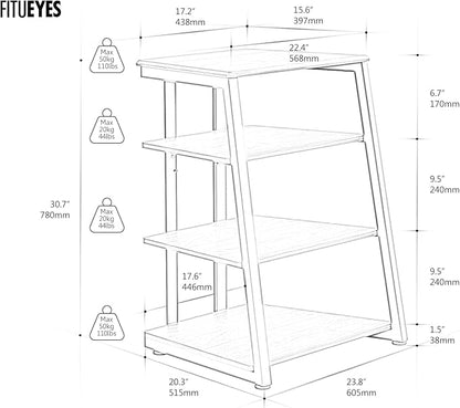 FITUEYES Design 4-Tier AV Media Stand Corner Shelf - Image 3