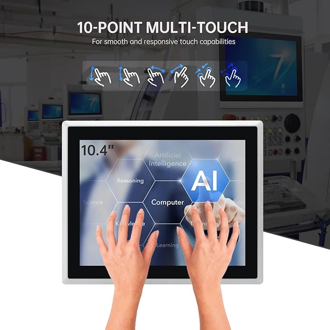 10.4-Inch Industrial Touch Screen Monitor, Ratio 4:3 Embedded PCAP Touchscreen - Image 2