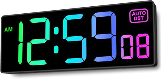 Soobest Large LED Digital Wall Clock 8 RGB Color Changing Display, Corded Plug by Soobest