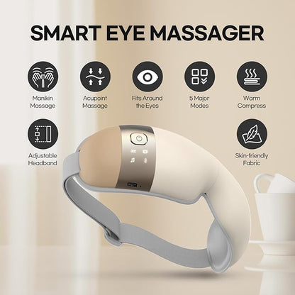 HubiCare Eye Massager with Heat, and Music Helps Relieve Strain, Dark Circles - Image 3
