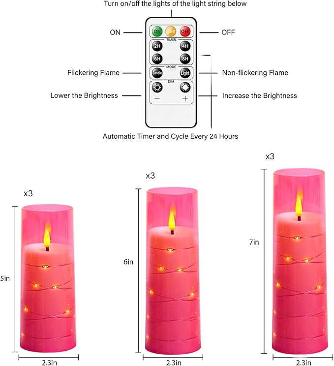 Flickering Flameless LED Candles, Battery Operated Candles 9 Pcs - Image 2