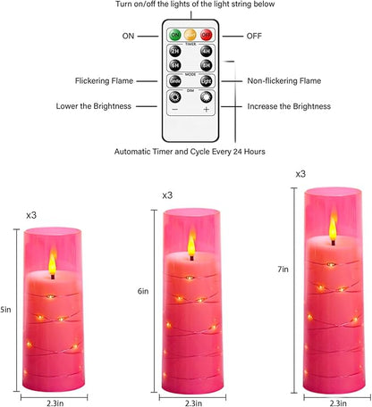Flickering Flameless LED Candles, Battery Operated Candles 9 Pcs - Image 2