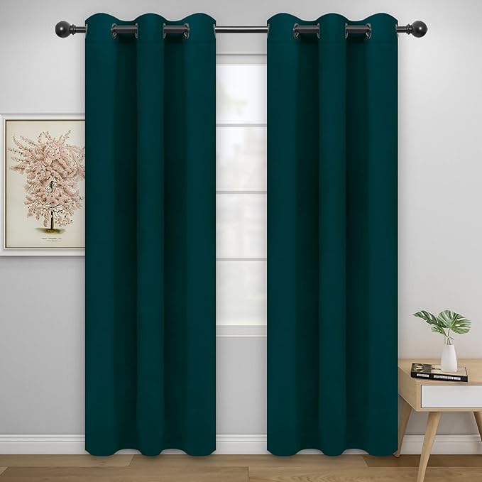 Easy-Going Blackout Curtains for Bedroom, Solid Thermal Insulated Grommet and by Easy-Going