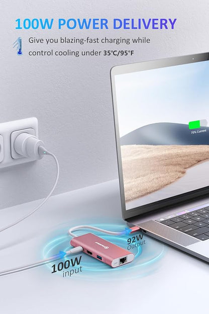 UtechSmart USB C Hub, Ethernet Multiport Adapter 6 in 1 USB C to HDMI Dock - Image 3