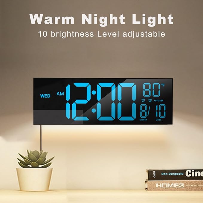 JALL 16" Large Digital Wall Mount Clock, Count Down Timer, Big LED, Temperature - Image 7