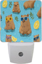 Pigsaly Led Night Light Cute Capybara Lemon Night Light Plug in Wall Lamp Smart by Pigsaly