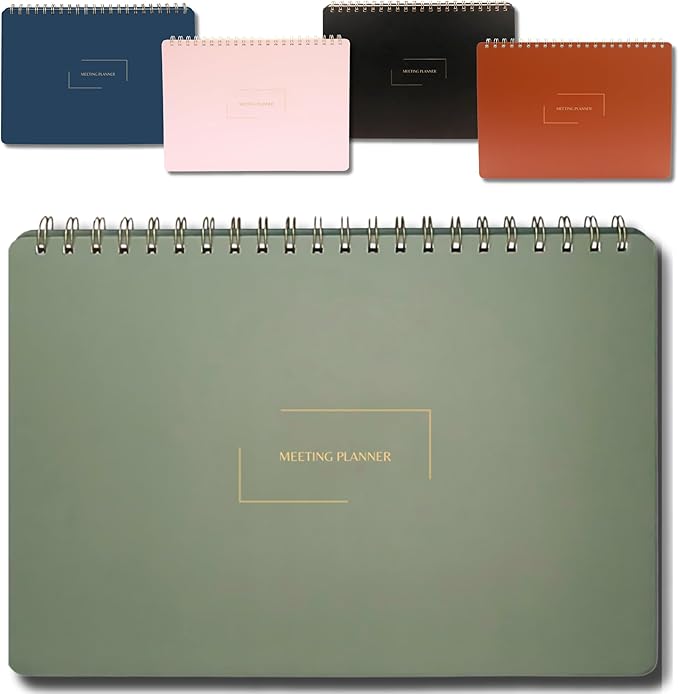 | Meeting Notebook for Work | 8.25" x 11.75" | Project Planner | Simple Design by MerelyHome