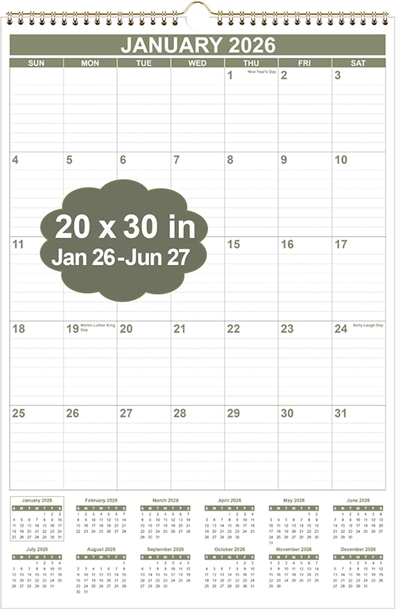 2026 Wall Calendar by Runtioval