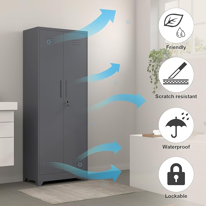 GREATMEET Broom Closet, Broom Closet Cabinet - Image 5