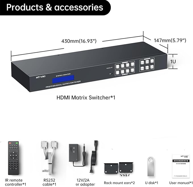 MT-VIKI 4K HDMI Matrix Switch 4x4 - Image 6