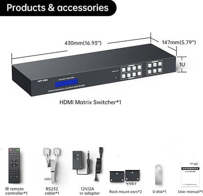 MT-VIKI 4K HDMI Matrix Switch 4x4 - Image 6