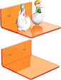 6 Inches Small Orange Wall Shelves Set of 2, Wall Mounted Display Shelf Rack by Sezanrpt