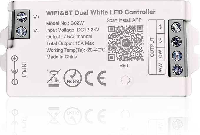 TUNICHX LED CCT Strip Color Temperature LED Strip Dual White 2700K-6500K 2.4 by TUNICHX