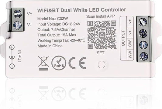 TUNICHX LED CCT Strip Color Temperature LED Strip Dual White 2700K-6500K 2.4 by TUNICHX