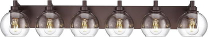 METWET Oil Rubbed Bronze Bathroom Light Fixtures, 6-Light Bathroom Vanity by Metwet