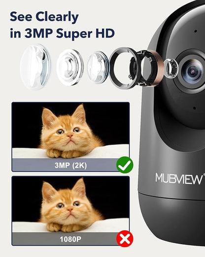 MUBVIEW Cameras for Home Security, Indoor Security Camera, 2.4/5GHz WiFi Wired - Image 7