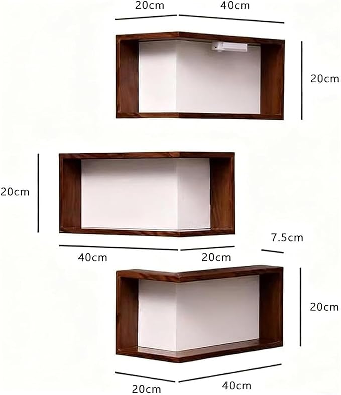 Smart Corner Shelves That Light Up Your Space, Wooden Wall-Mounted Corner Shelf - Image 2