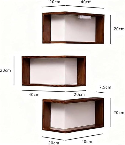 Smart Corner Shelves That Light Up Your Space, Wooden Wall-Mounted Corner Shelf - Image 2