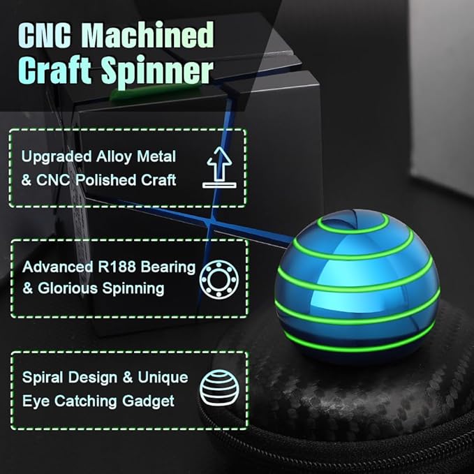 Luminous Desk Spinning Toys for Kids Adults, Metal Optical Illusion Fidget - Image 5
