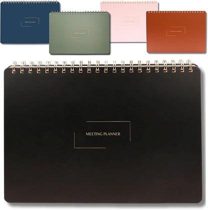 | Meeting Notebook for Work | 8.25" x 11.75" | Project Planner | Simple Design by MerelyHome