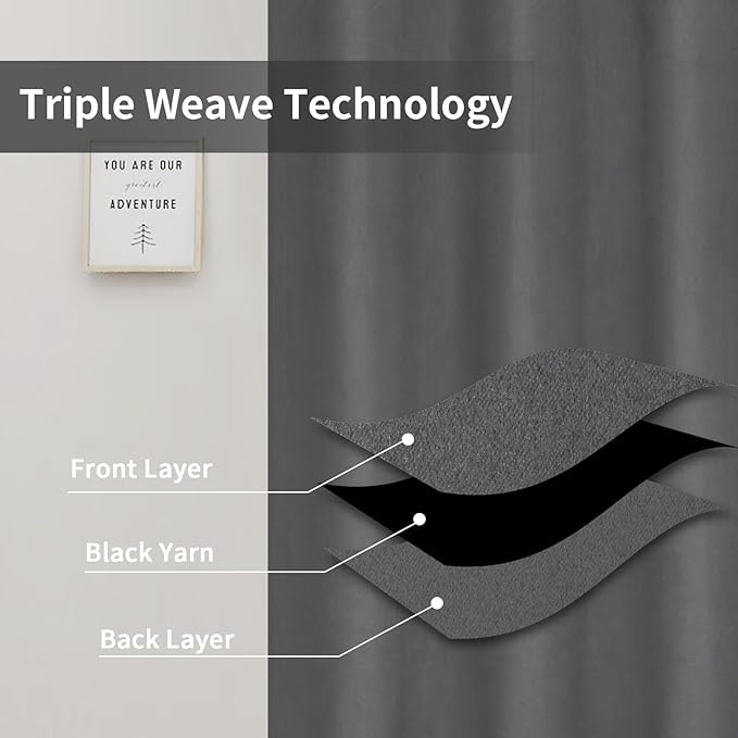 Easy-Going Blackout Curtains for Bedroom, Solid Thermal Insulated Grommet and - Image 3
