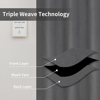 Easy-Going Blackout Curtains for Bedroom, Solid Thermal Insulated Grommet and - Image 3