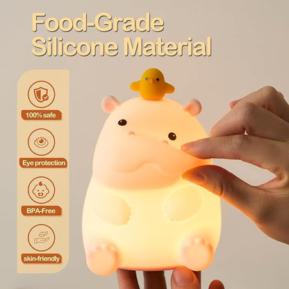 ATSUI Hippo Night Light, LED Squishy Novelty Animal Lamp, Food Grade Silicone - Image 5