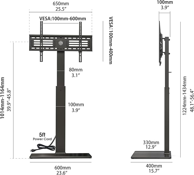 FITUEYES Floor TV Stand for 32-75 inch TV - Image 8