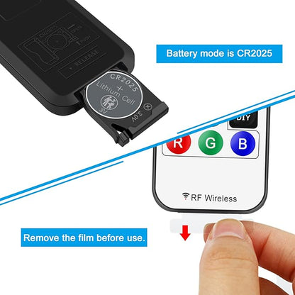 RGBZONE WS2812B RF LED Controller, 3-PIN Mini LED Strip Lights Controller - Image 3