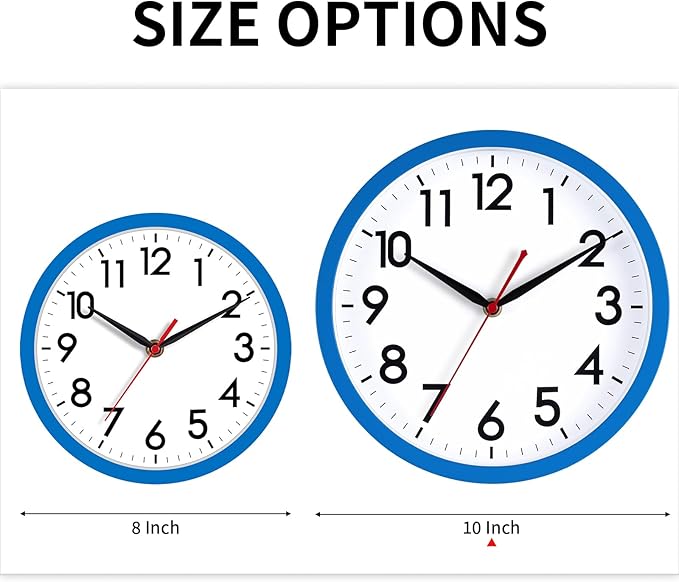 AKCISOT Wall Clock 10 Inch Silent Non-Ticking Modern Clocks Battery Operated - Image 2
