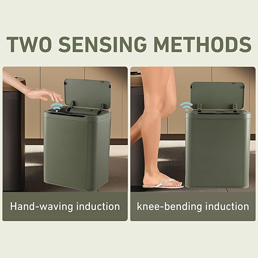 ELPHECO Stainless Steel Office Trash Can Motion Sensor Garbage Can Touchless - Image 6