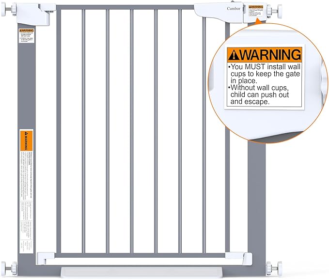 Cumbor 29.7-46" Baby Gate for Stairs, Gifts for Mom-Auto Close Dog Gate for The - Image 8